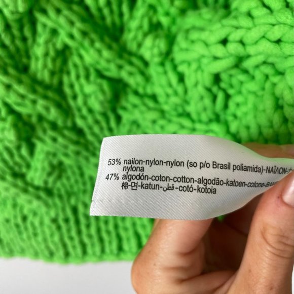 Zara Limited Edition Cable Knit Dot Sleeveless Sweater Vest Green Sz Small - Picture 10 of 11